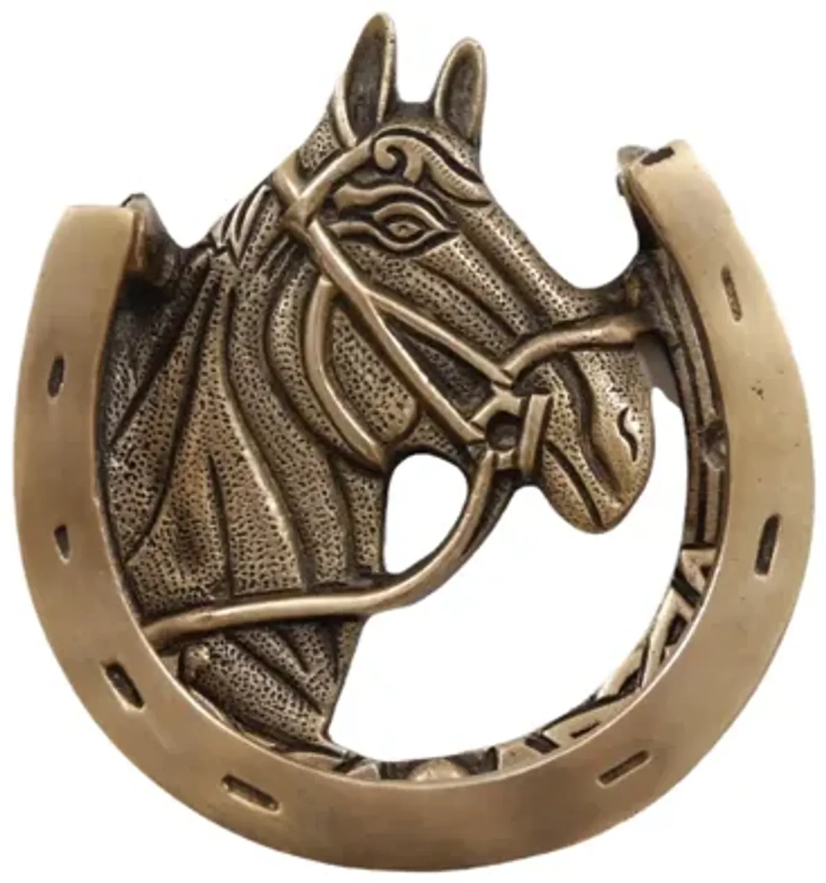 Brass Horse Shoe Door Knocker - Interesting Things - gold