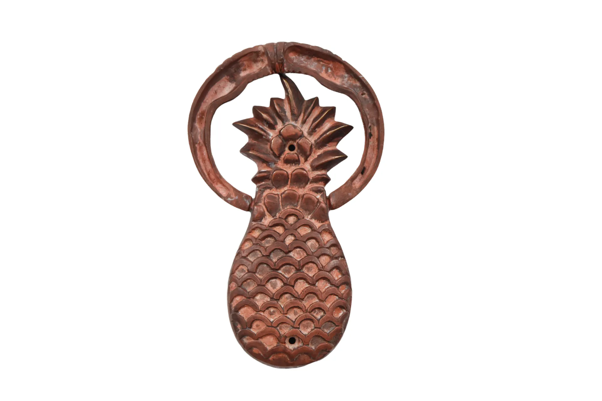 Red Brass Pineapple Door Knocker - Interesting Things - Brown