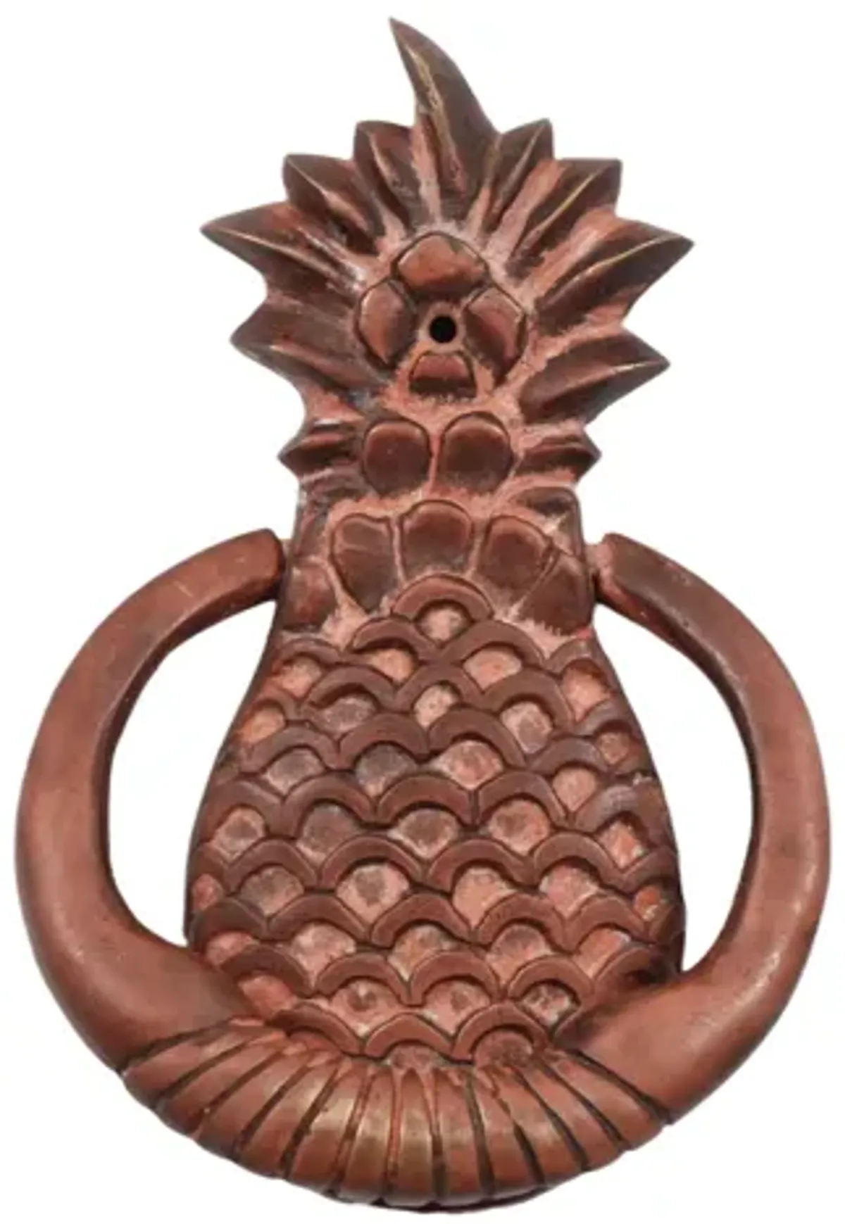 Red Brass Pineapple Door Knocker - Interesting Things - Brown