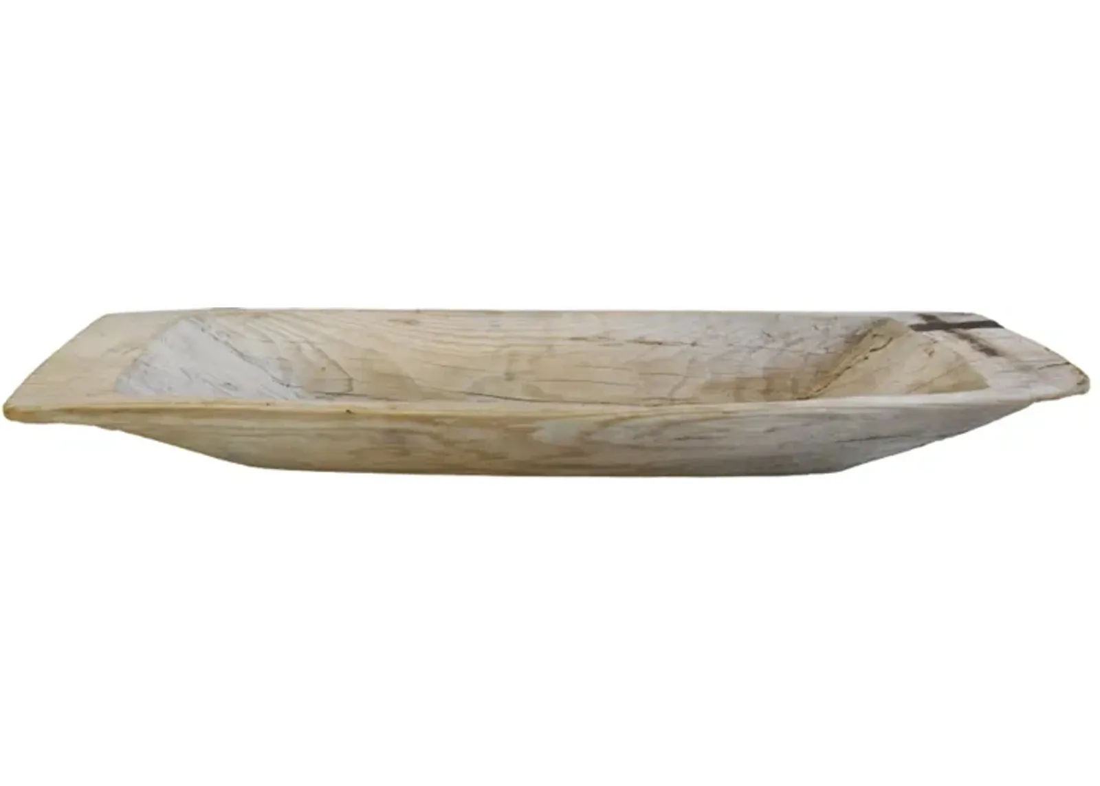 Hand-Carved European Wooden Dough Bowl - Brown