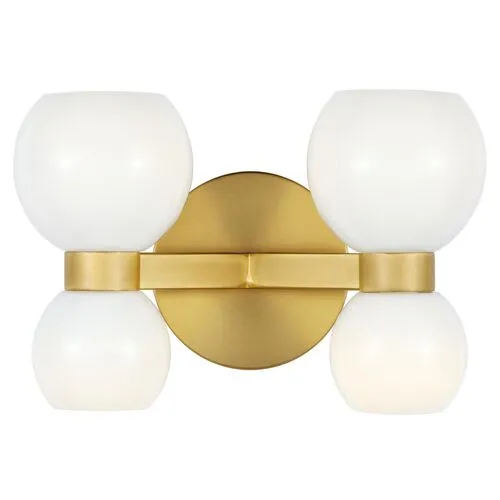 Visual Comfort - Londyn Double 4-Light Sconce - Burnished Brass