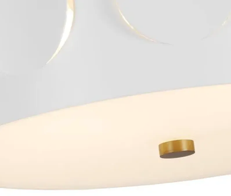 Visual Comfort - Dottie Small Flush Mount - Burnished Brass - White