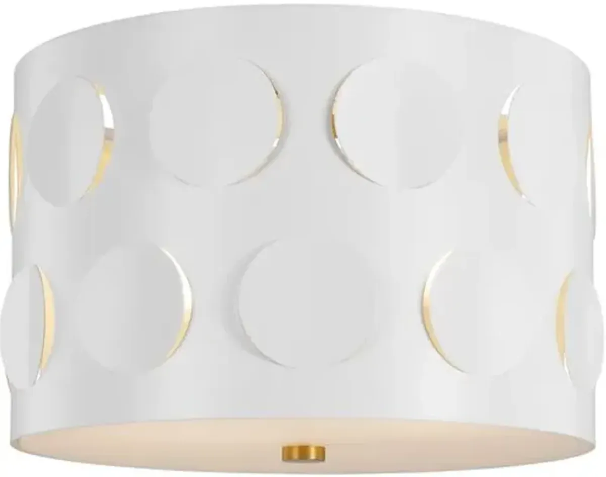 Visual Comfort - Dottie Small Flush Mount - Burnished Brass - White