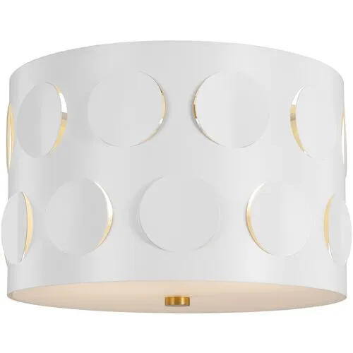 Visual Comfort - Dottie Small Flush Mount - Burnished Brass - White