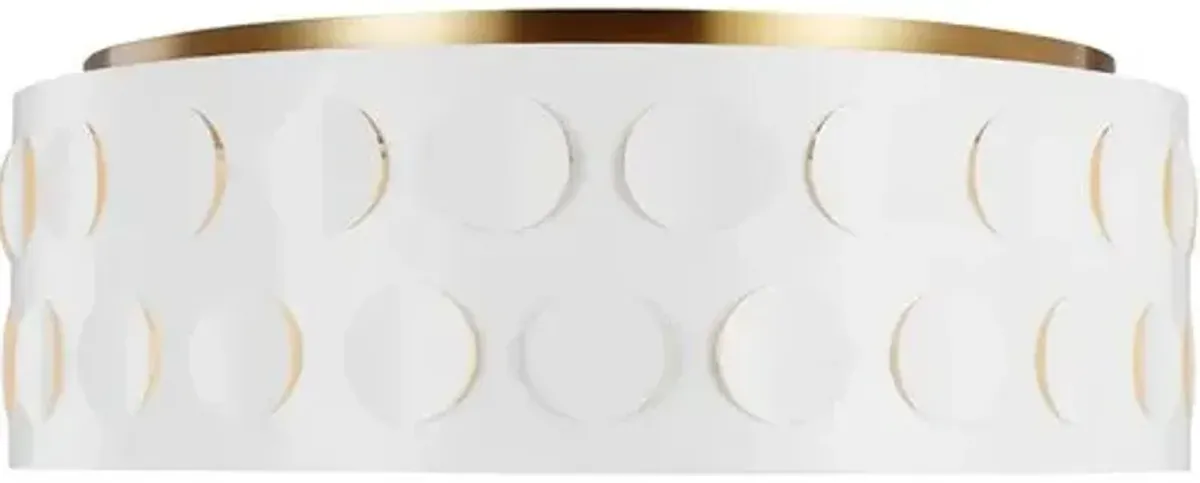 Visual Comfort - Dottie Large Flush Mount - Burnished Brass - White