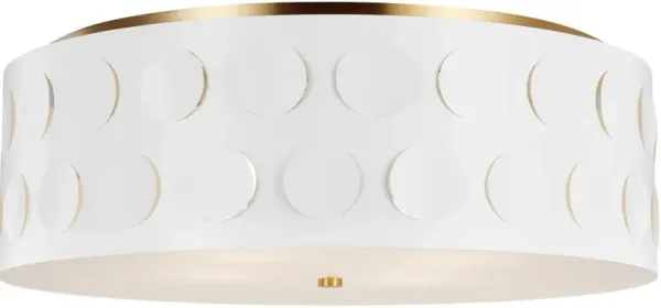 Visual Comfort - Dottie Large Flush Mount - Burnished Brass - White
