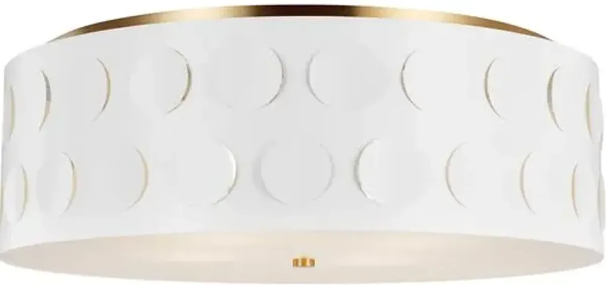 Visual Comfort - Dottie Large Flush Mount - Burnished Brass - White