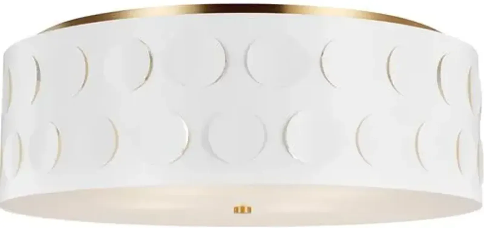 Visual Comfort - Dottie Large Flush Mount - Burnished Brass - White