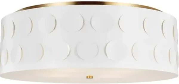 Visual Comfort - Dottie Large Flush Mount - Burnished Brass - White