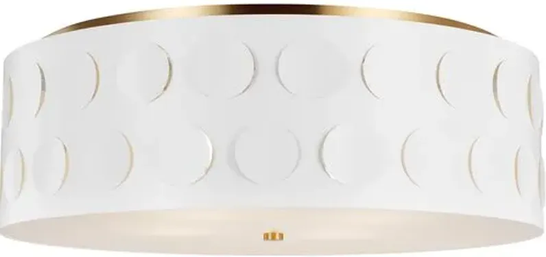 Visual Comfort - Dottie Large Flush Mount - Burnished Brass - White