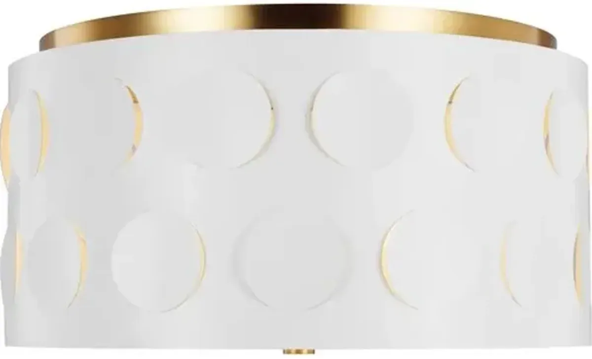 Visual Comfort - Dottie Medium Flush Mount - Burnished Brass - White