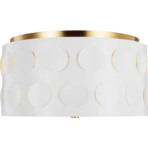 Visual Comfort - Dottie Medium Flush Mount - Burnished Brass - White