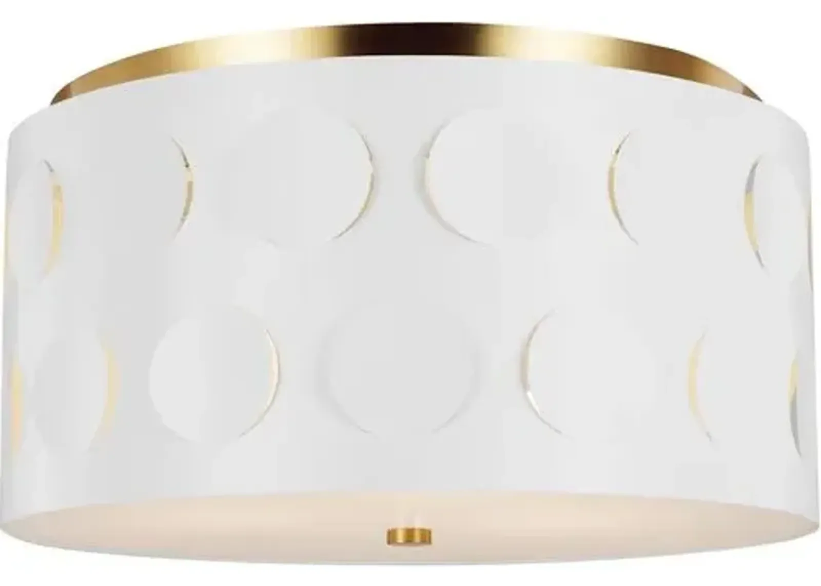 Visual Comfort - Dottie Medium Flush Mount - Burnished Brass - White