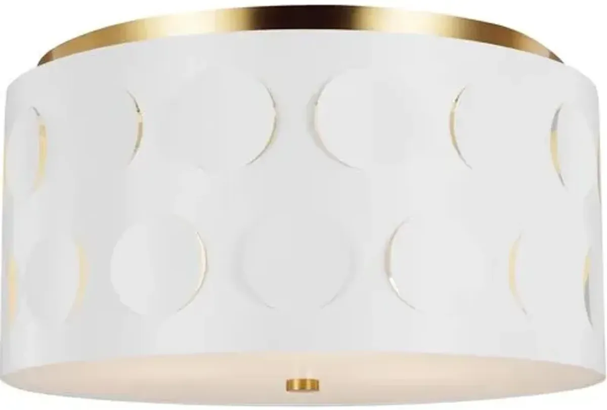 Visual Comfort - Dottie Medium Flush Mount - Burnished Brass - White