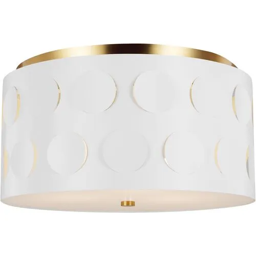 Visual Comfort - Dottie Medium Flush Mount - Burnished Brass - White