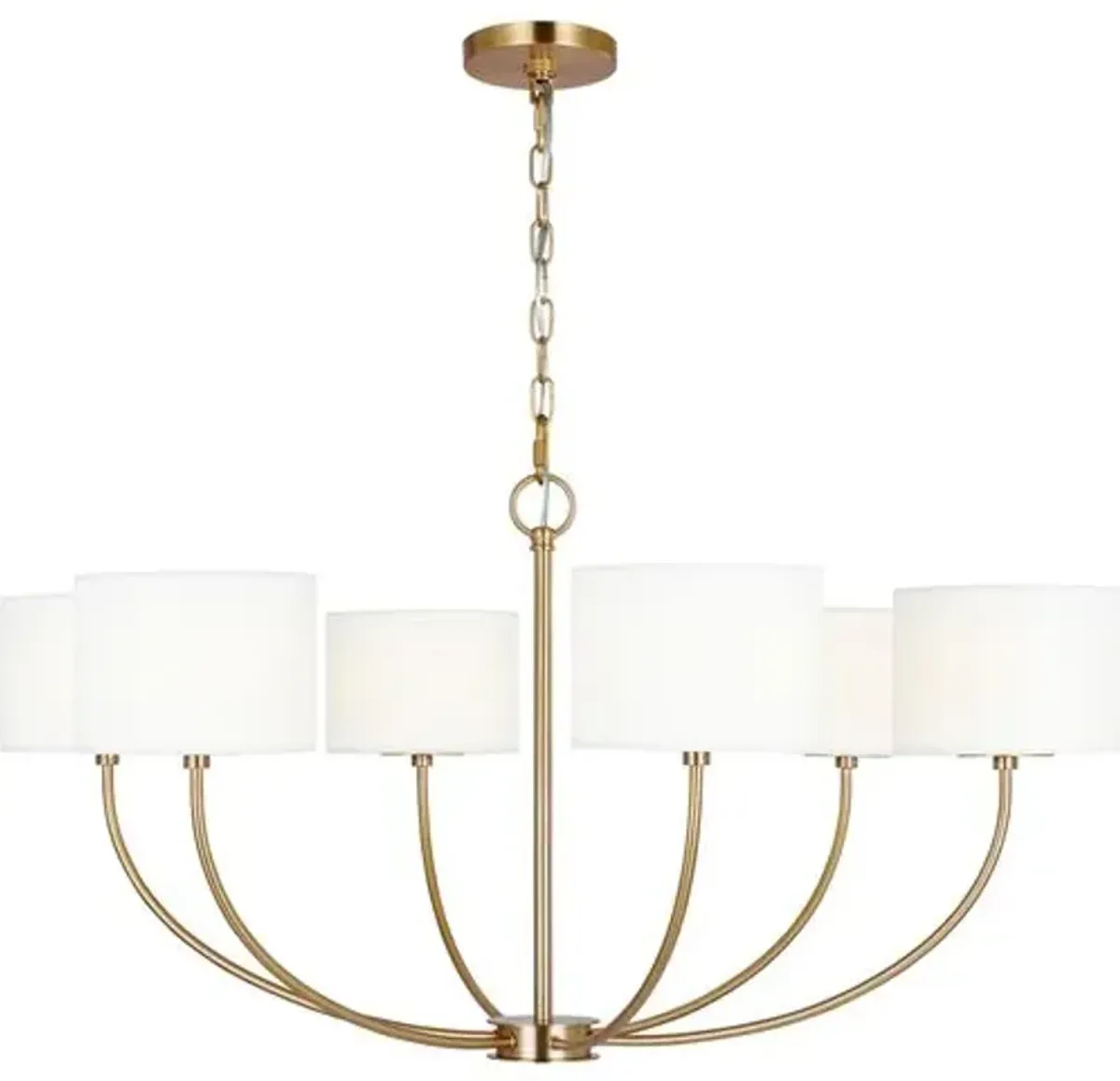 Visual Comfort - Sawyer Medium 6-Light Chandelier - Burnished Brass - Gold