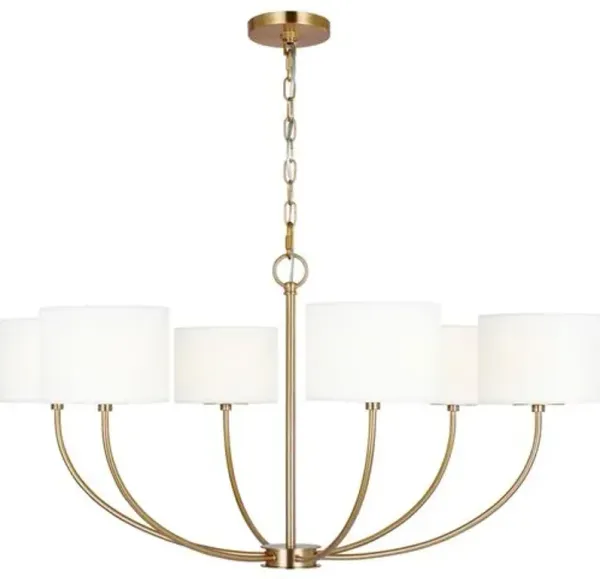 Visual Comfort - Sawyer Medium 6-Light Chandelier - Burnished Brass - Gold