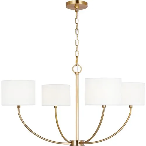 Visual Comfort - Sawyer Small 4-Light Chandelier - Burnished Brass - Gold