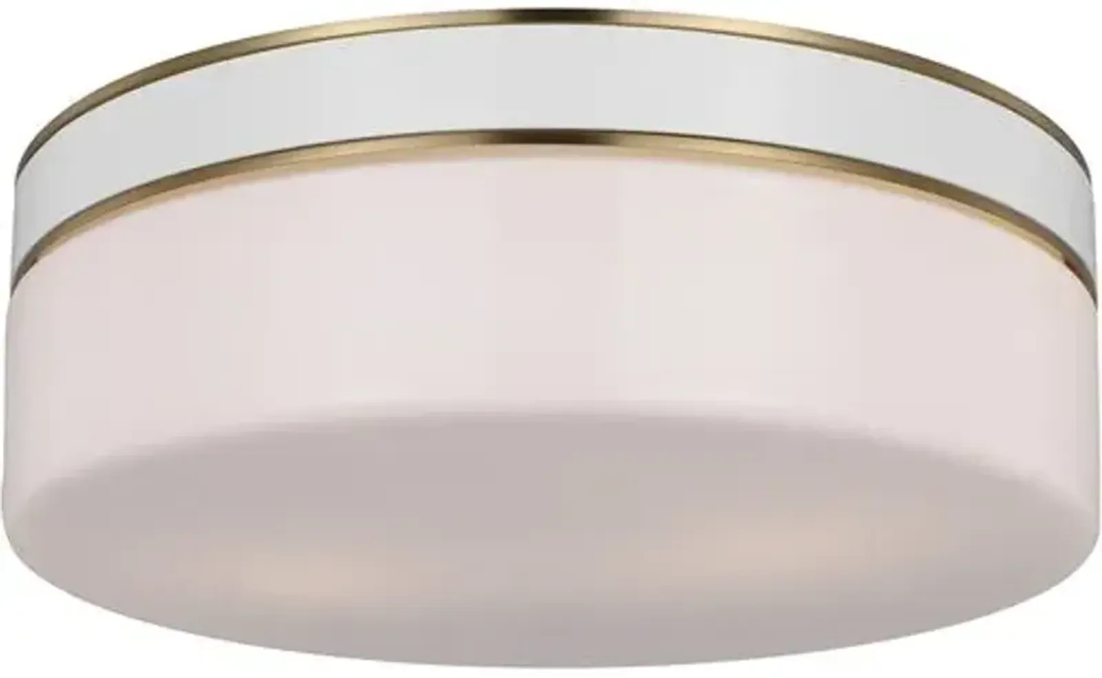 Visual Comfort - Monroe Large Flush Mount - Burnished Brass - White