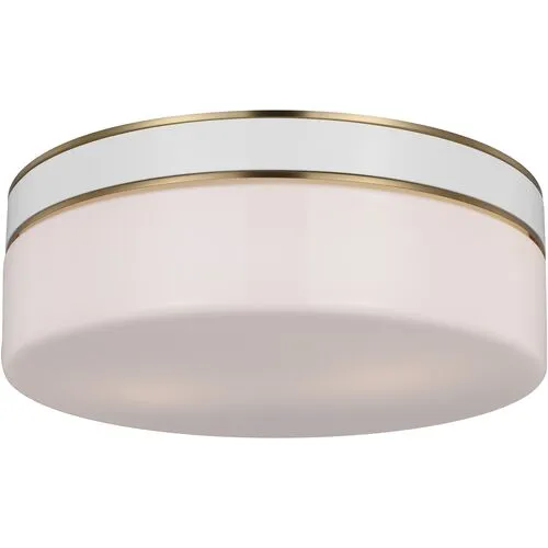 Visual Comfort - Monroe Large Flush Mount - Burnished Brass - White