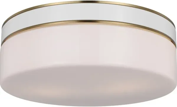 Visual Comfort - Monroe Large Flush Mount - Burnished Brass - White