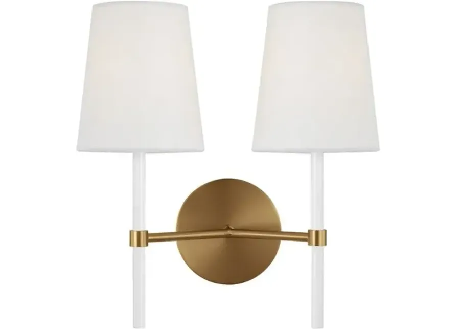 Visual Comfort - Monroe Double 2-Light Sconce - Burnished Brass - Gold