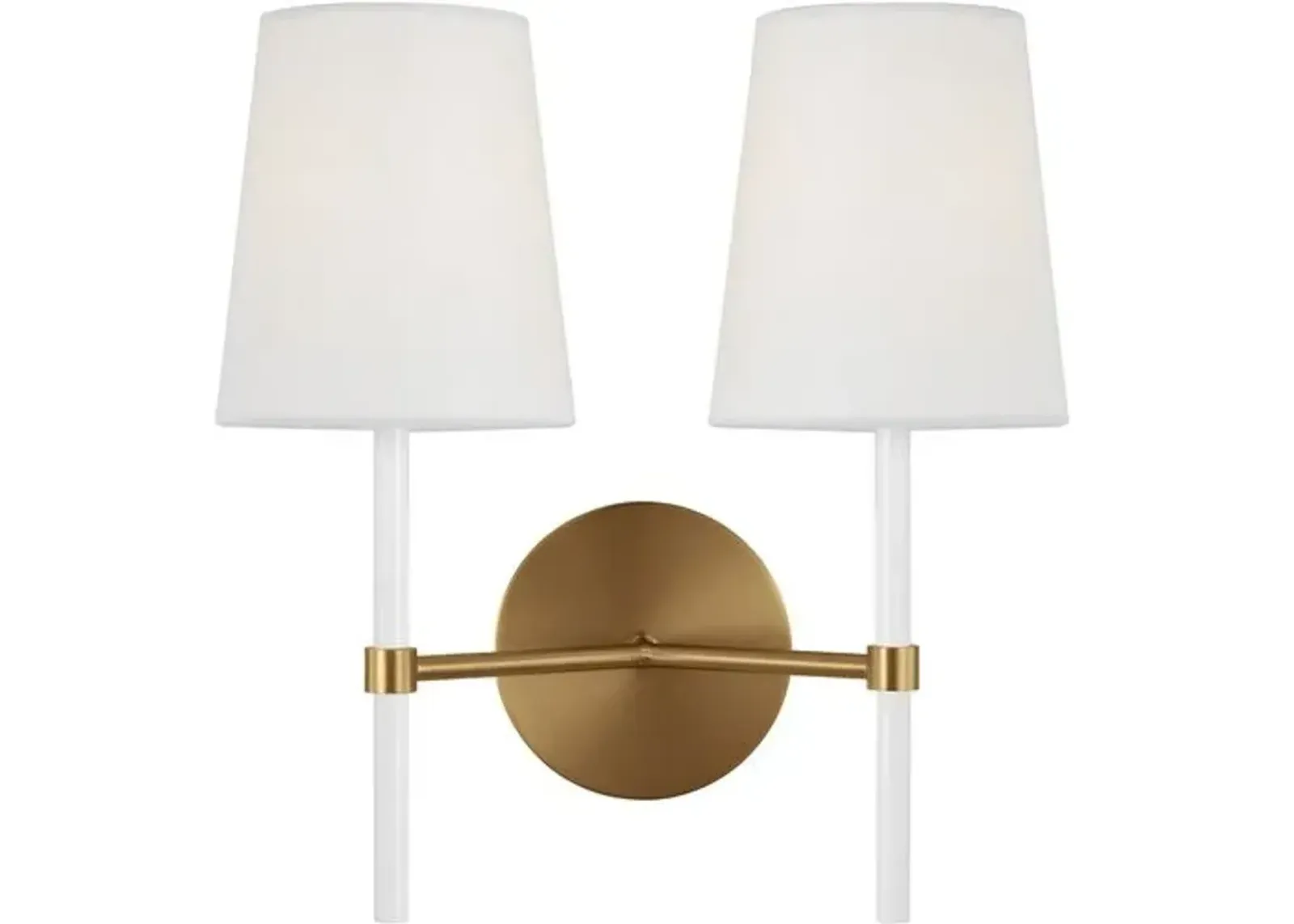 Visual Comfort - Monroe Double 2-Light Sconce - Burnished Brass - Gold