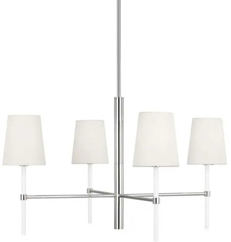 Visual Comfort - Monroe Small 4-Light Chandelier - Polished Nickel - Silver