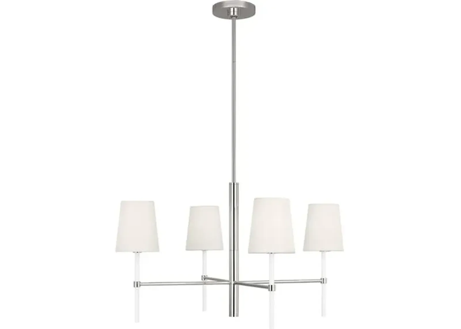 Visual Comfort - Monroe Small 4-Light Chandelier - Polished Nickel - Silver