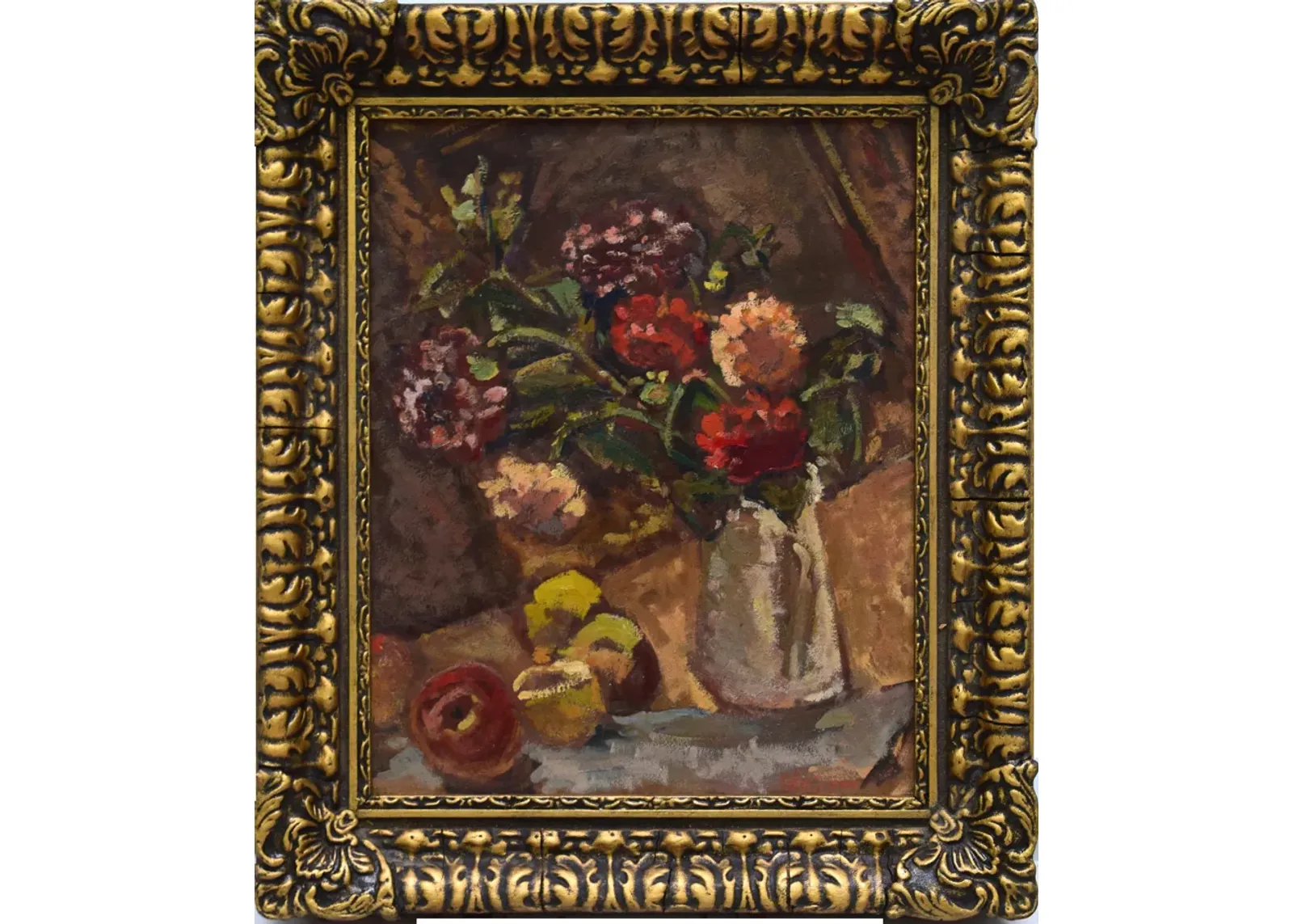 Antique Impresstionst Floral Still Life - Antiquarian Art Company - Brown