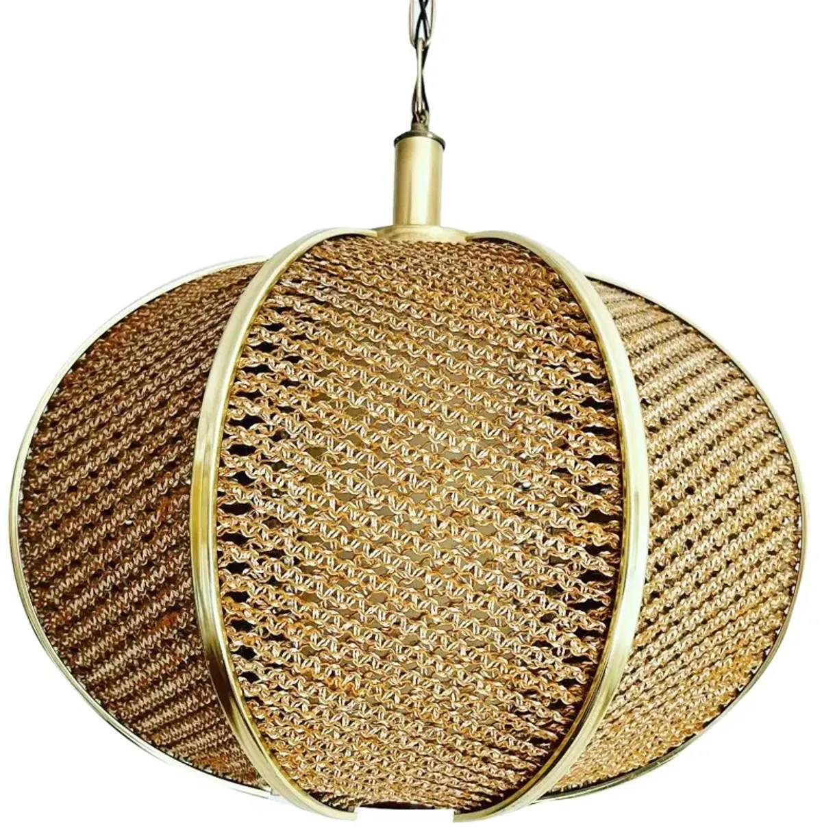 Midcentury Woven Pendant Light - C the Light Interiors - Gold