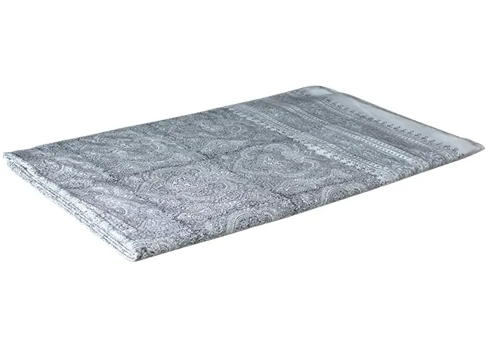 Gray Paisley Block Print Bed Covelet - de-cor - Handcrafted