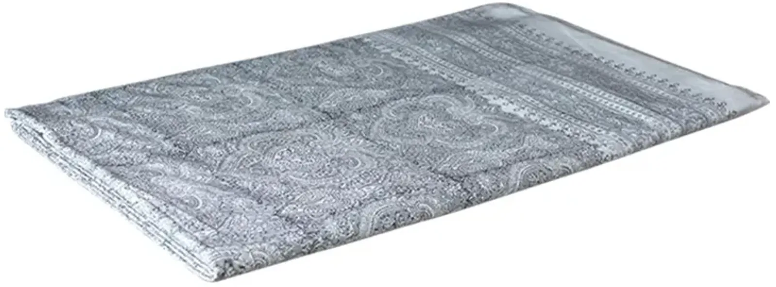 Gray Paisley Block Print Bed Covelet - de-cor - Handcrafted