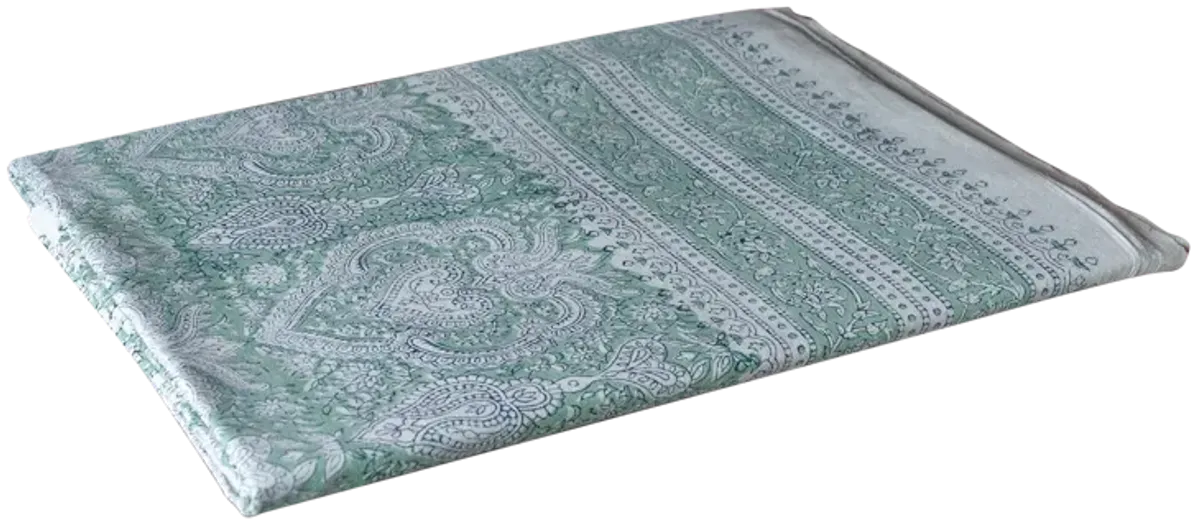 Seafoam Green Floral Print Coverlet - de-cor - Handcrafted