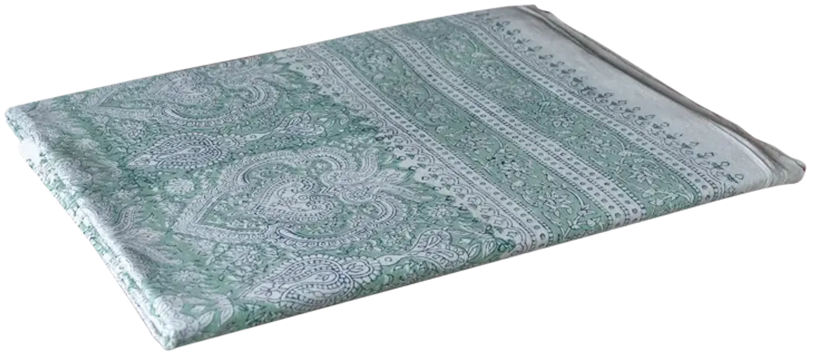 Seafoam Green Floral Print Coverlet - de-cor - Handcrafted