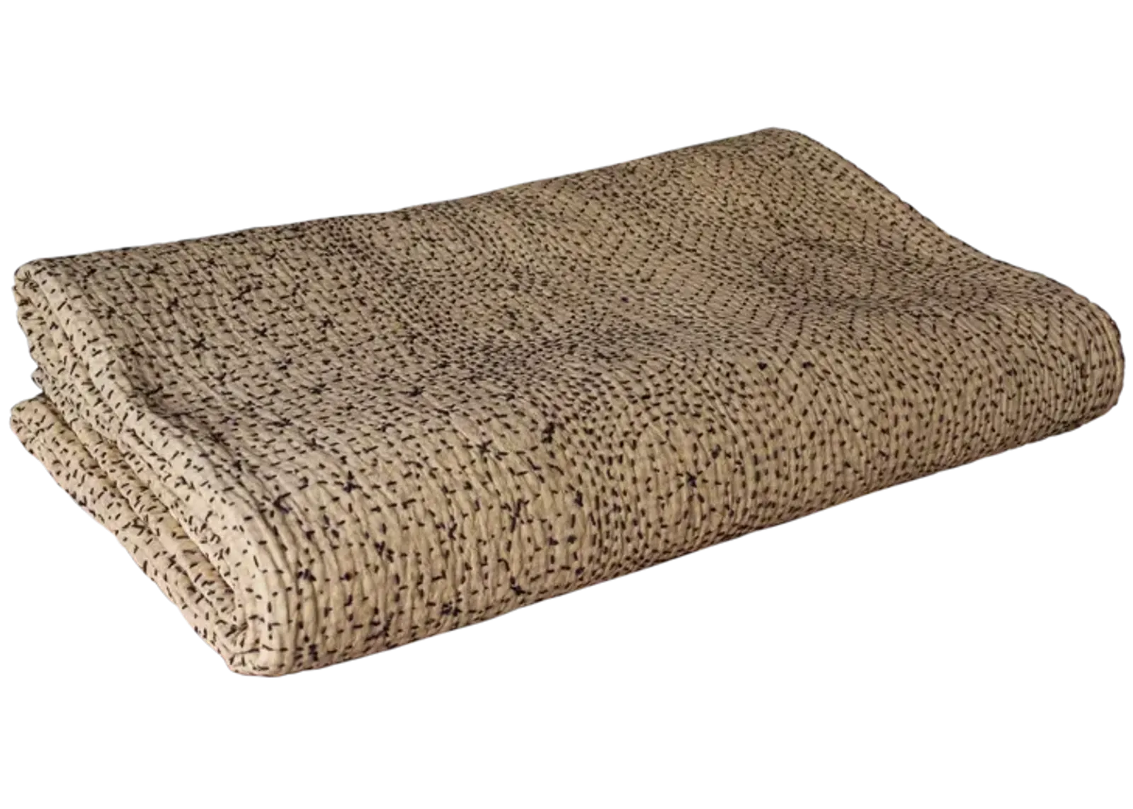 Tan Filanan Embroidered Bed Cover - de-cor - beige