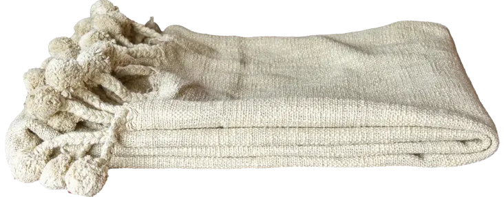 Sand Handloomed Cotton Throw - de-cor - Beige