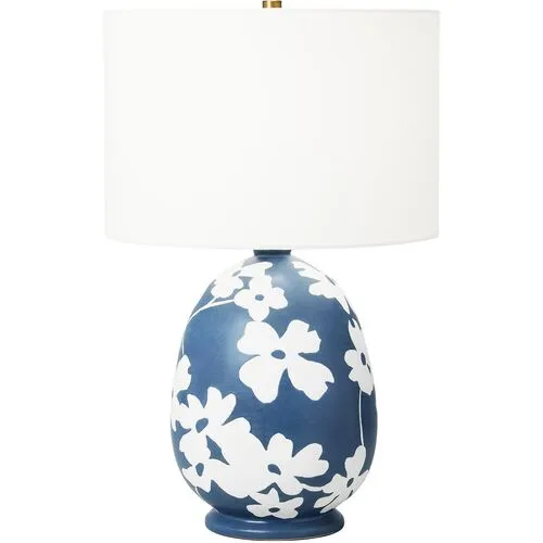 Visual Comfort - Lila Ceramic Table Lamp - Semi Matte Navy Blue