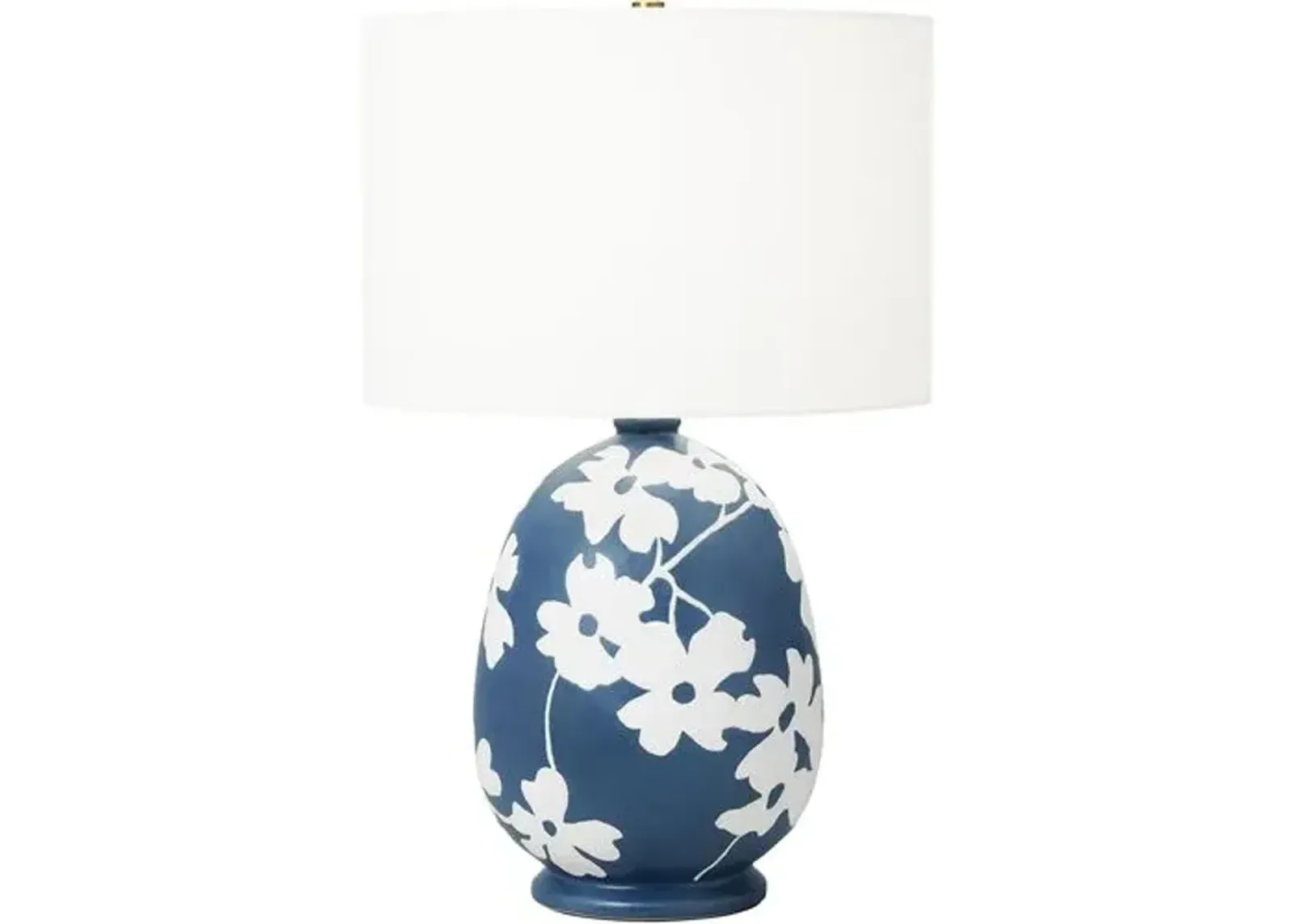 Visual Comfort - Lila Ceramic Table Lamp - Semi Matte Navy Blue