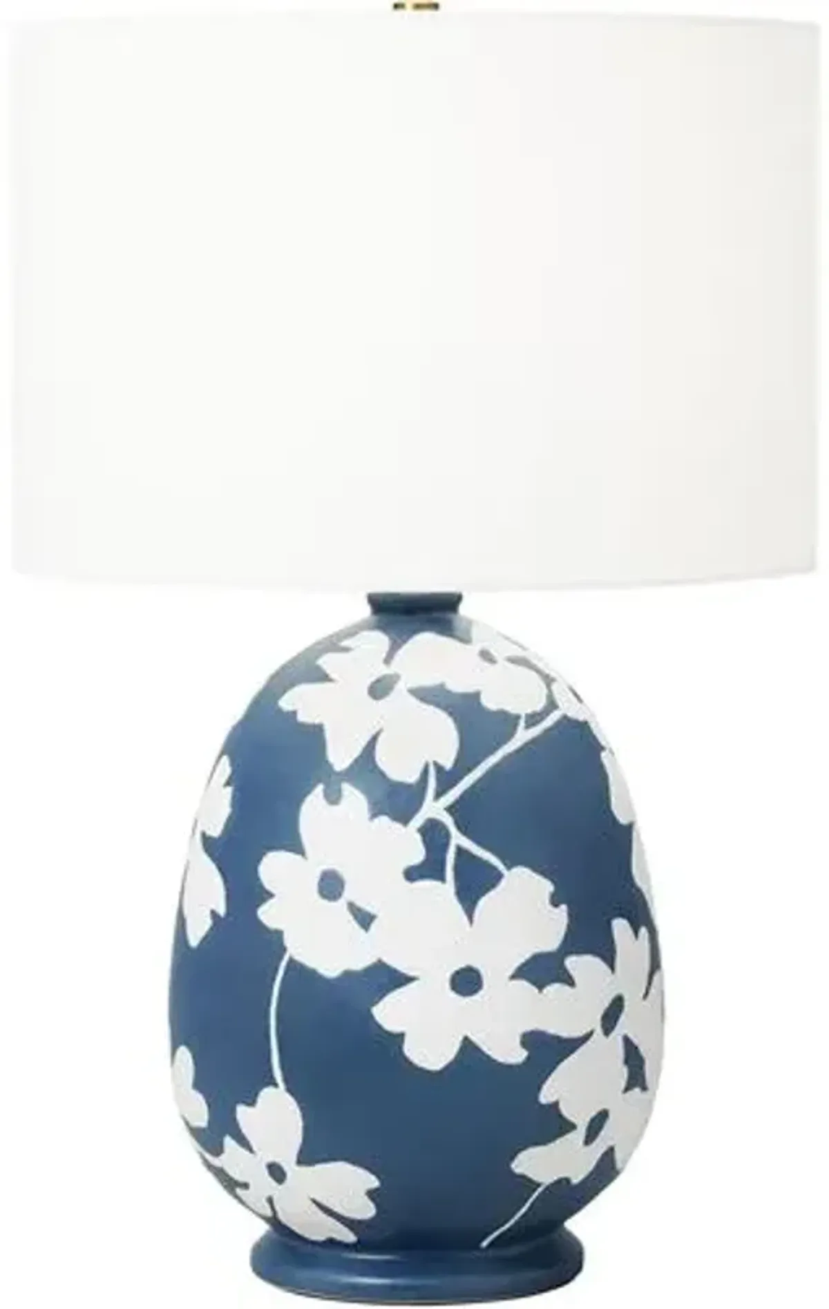 Visual Comfort - Lila Ceramic Table Lamp - Semi Matte Navy Blue