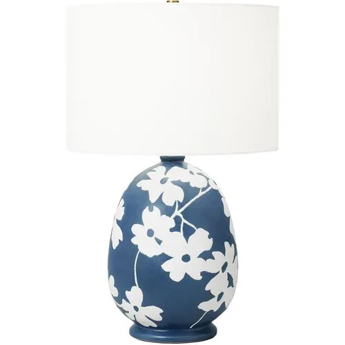 Visual Comfort - Lila Ceramic Table Lamp - Semi Matte Navy Blue