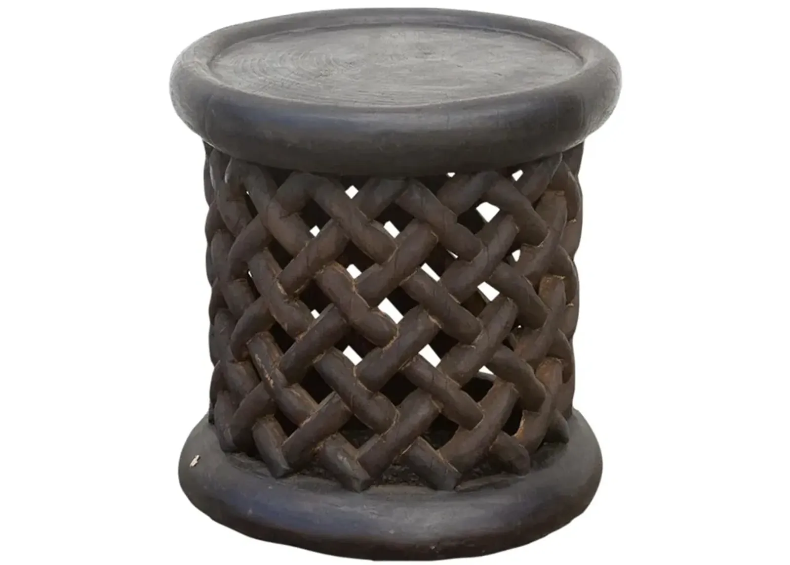 Finely Carved African Bamileke Stool - de-cor - Brown