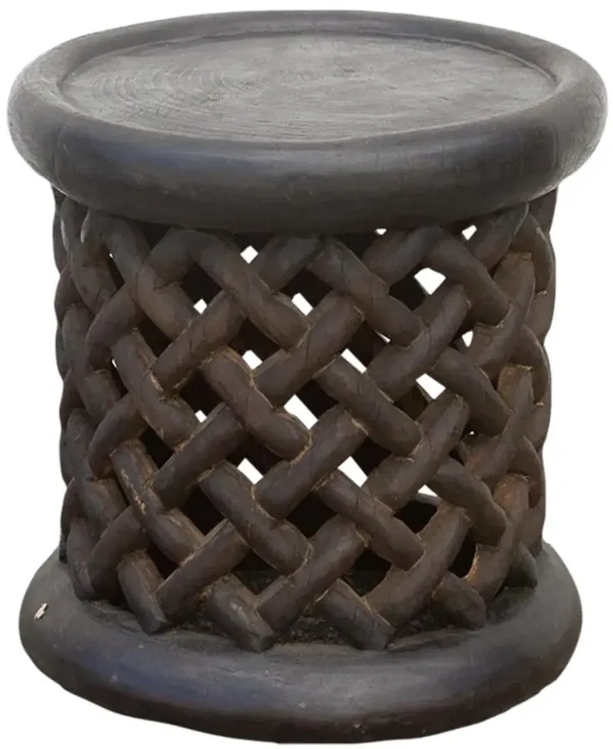 Finely Carved African Bamileke Stool - de-cor - Brown