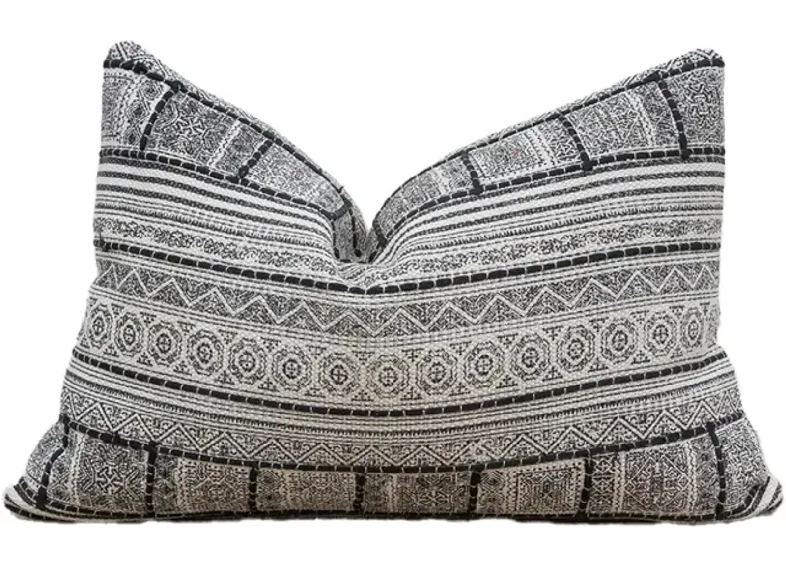 Diamond Gray Indian Dhurrie Pillow - de-cor