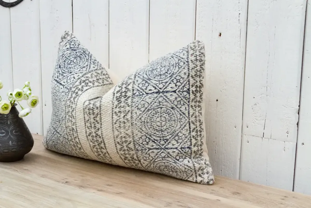 Asmani Blue Nomadic Moroccan Pillow - de-cor