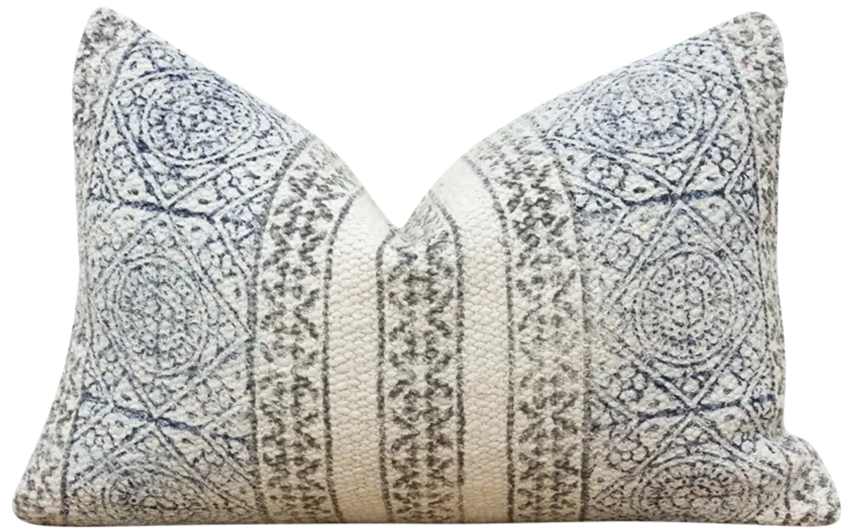 Asmani Blue Nomadic Moroccan Pillow - de-cor