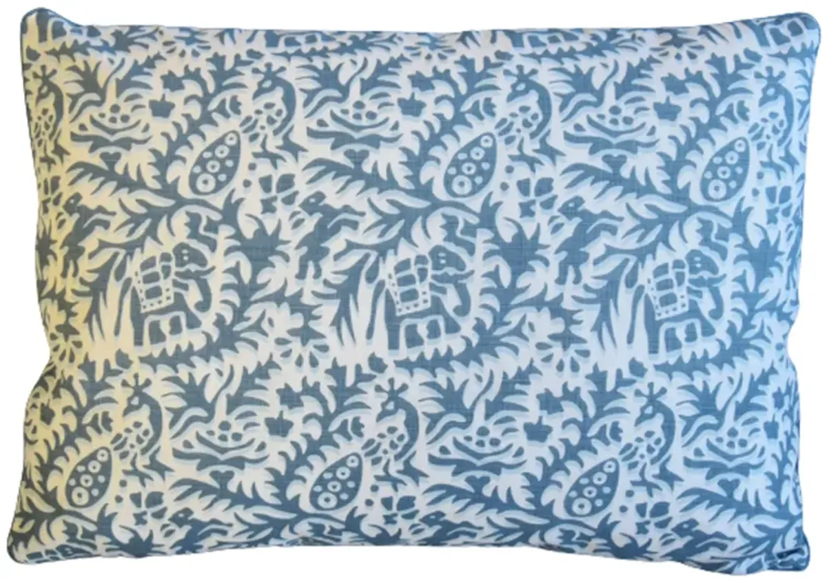 Andrew Martin Blue-Gray Jungle Pillow