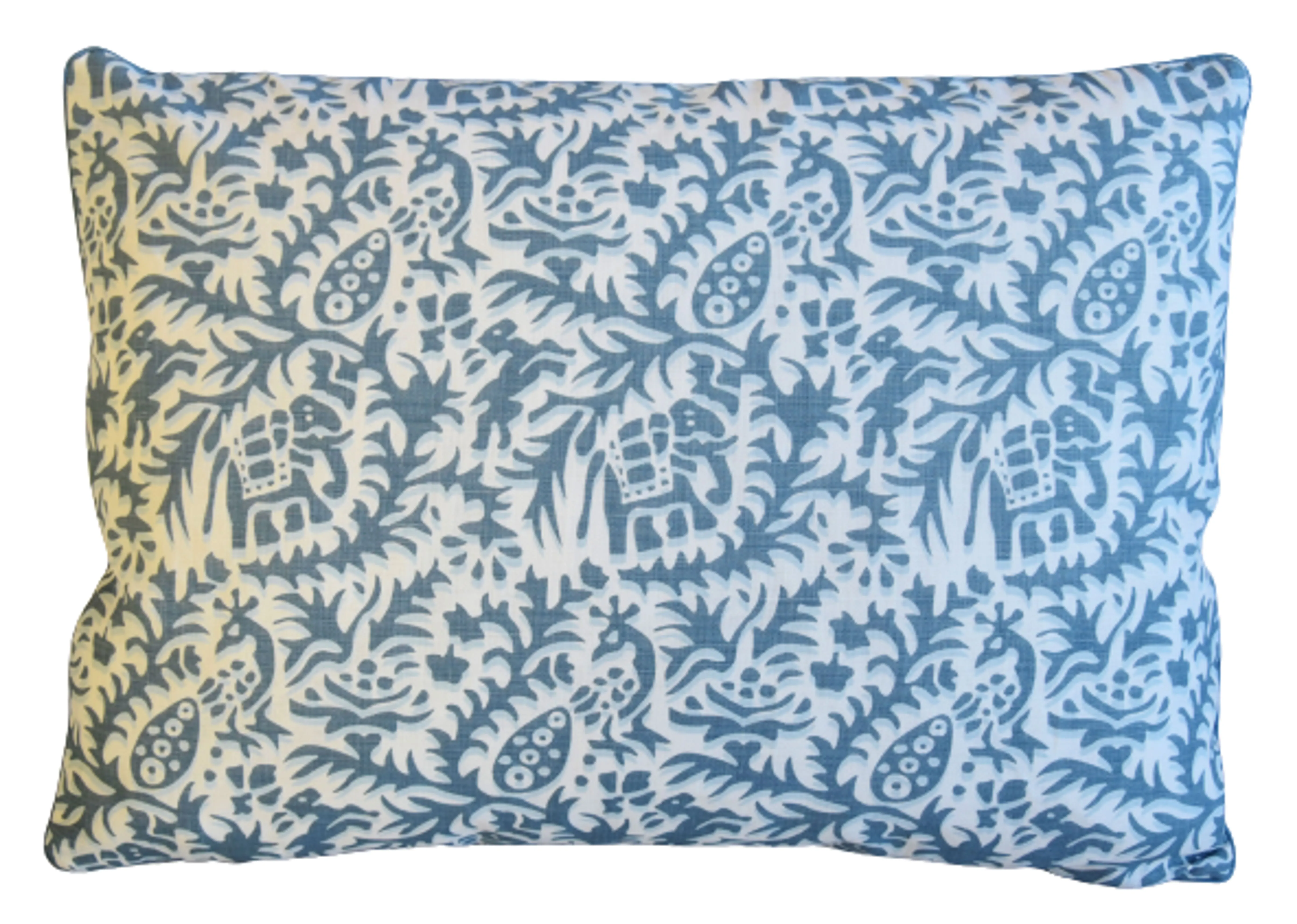 Andrew Martin Blue-Gray Jungle Pillow