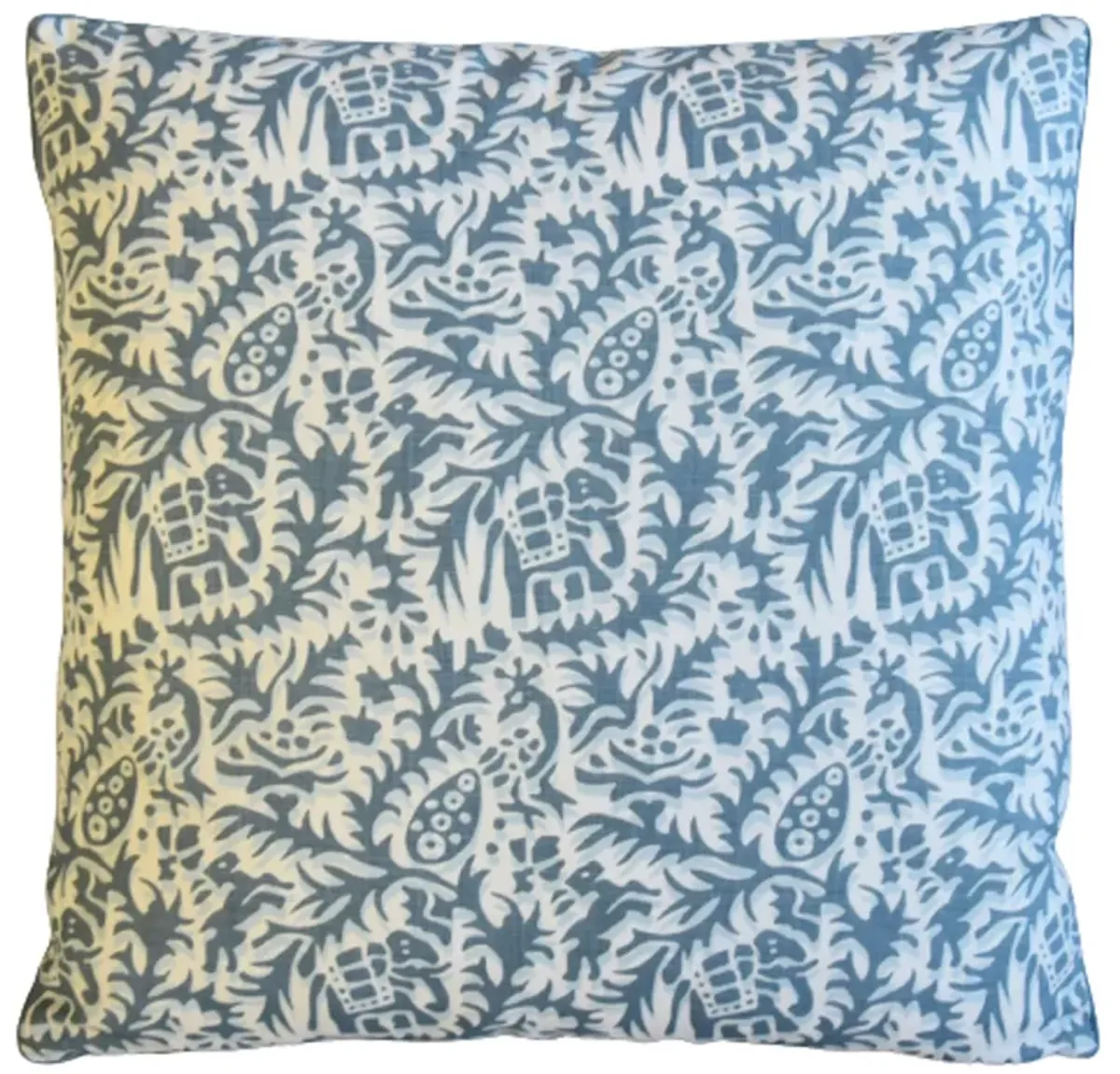 Andrew Martin Blue-Gray Jungle Pillow