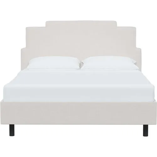 Paxton Velvet Platform Bed - Handcrafted - White, No Box Spring Required, Upholstered, Comfortable & Durable